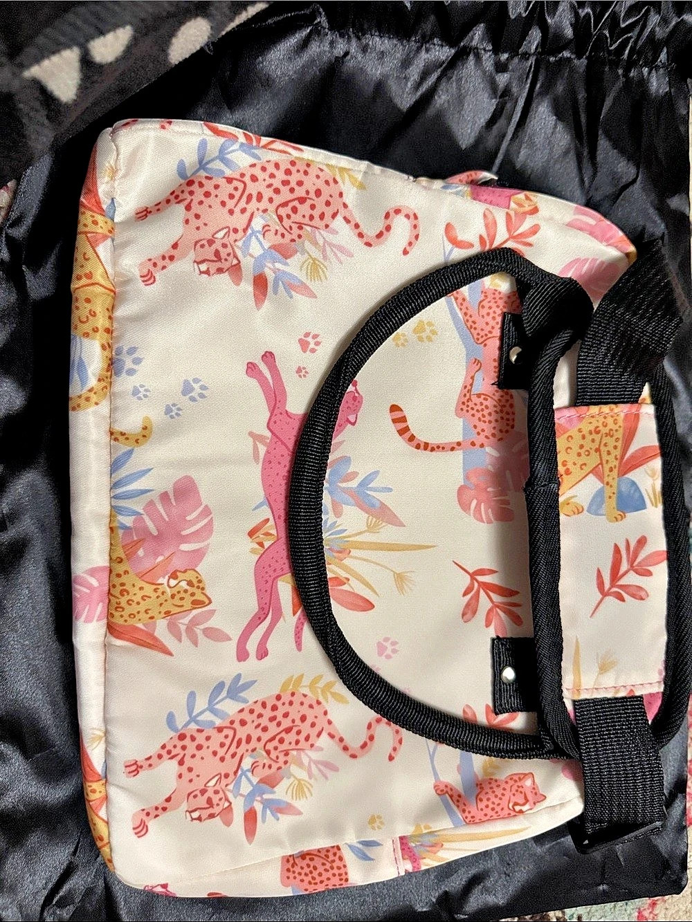 Insulated Animal Print Baby Bag in Pink & White Like New